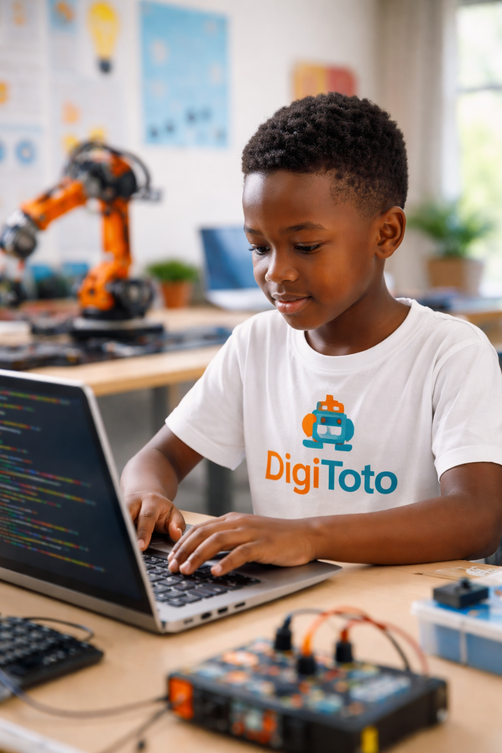 Children learning coding and programming at DigiToto Nairobi